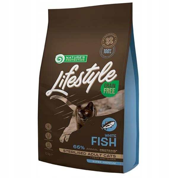 Levně Nature's Protection Cat Dry LifeStyle Gf Sterilised W.Fish 1,5 kg
