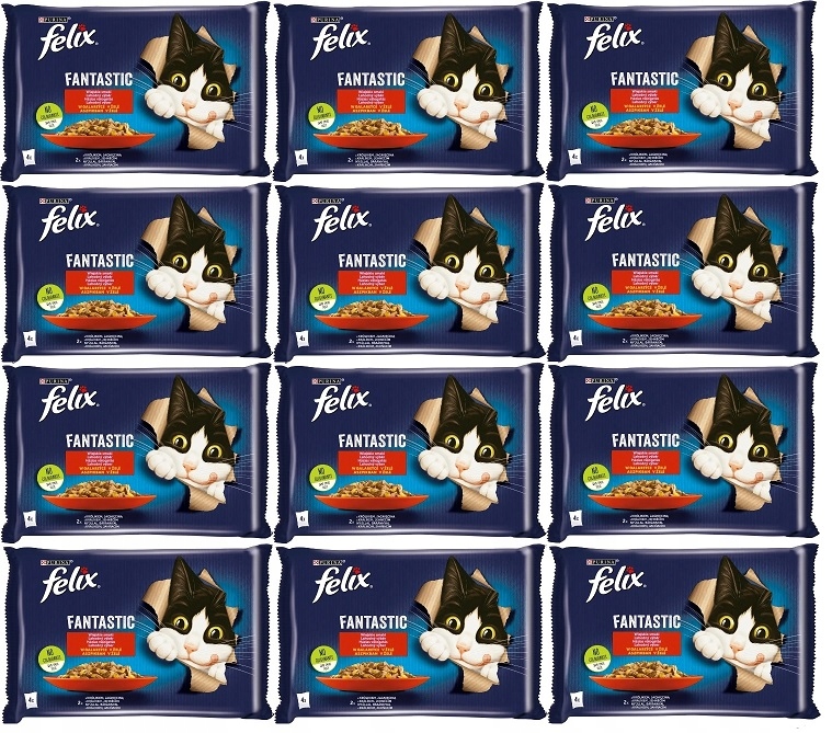 Felix Fantastic mokra karma dla kota królik i jagnięcina w galaretce 48x85g