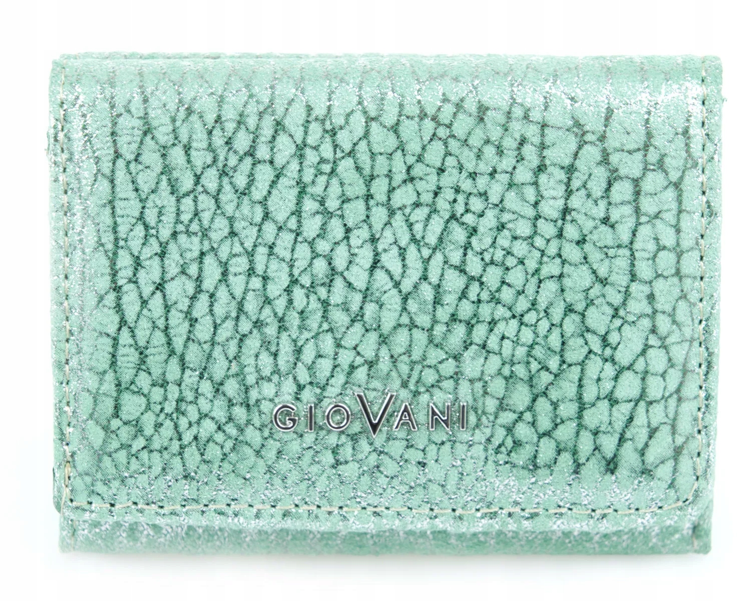 Kožená malá dámská peněženka Lorenza Giovani stříbrná mozaika Světle zelená