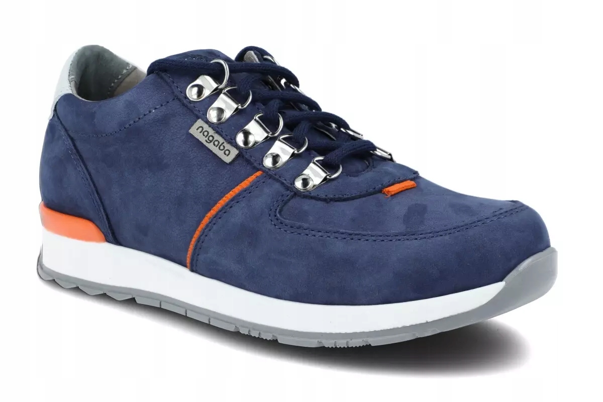 Nagaba dámské polobotky 313 modré kožené dámské boty velur nubuk R37