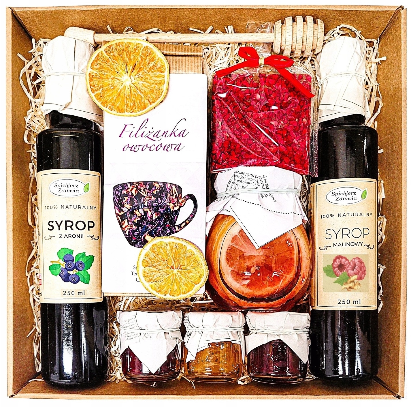 Levně Dárkový Koš Dárek Citronový Dárek Med Malinový Sirup Čaj
