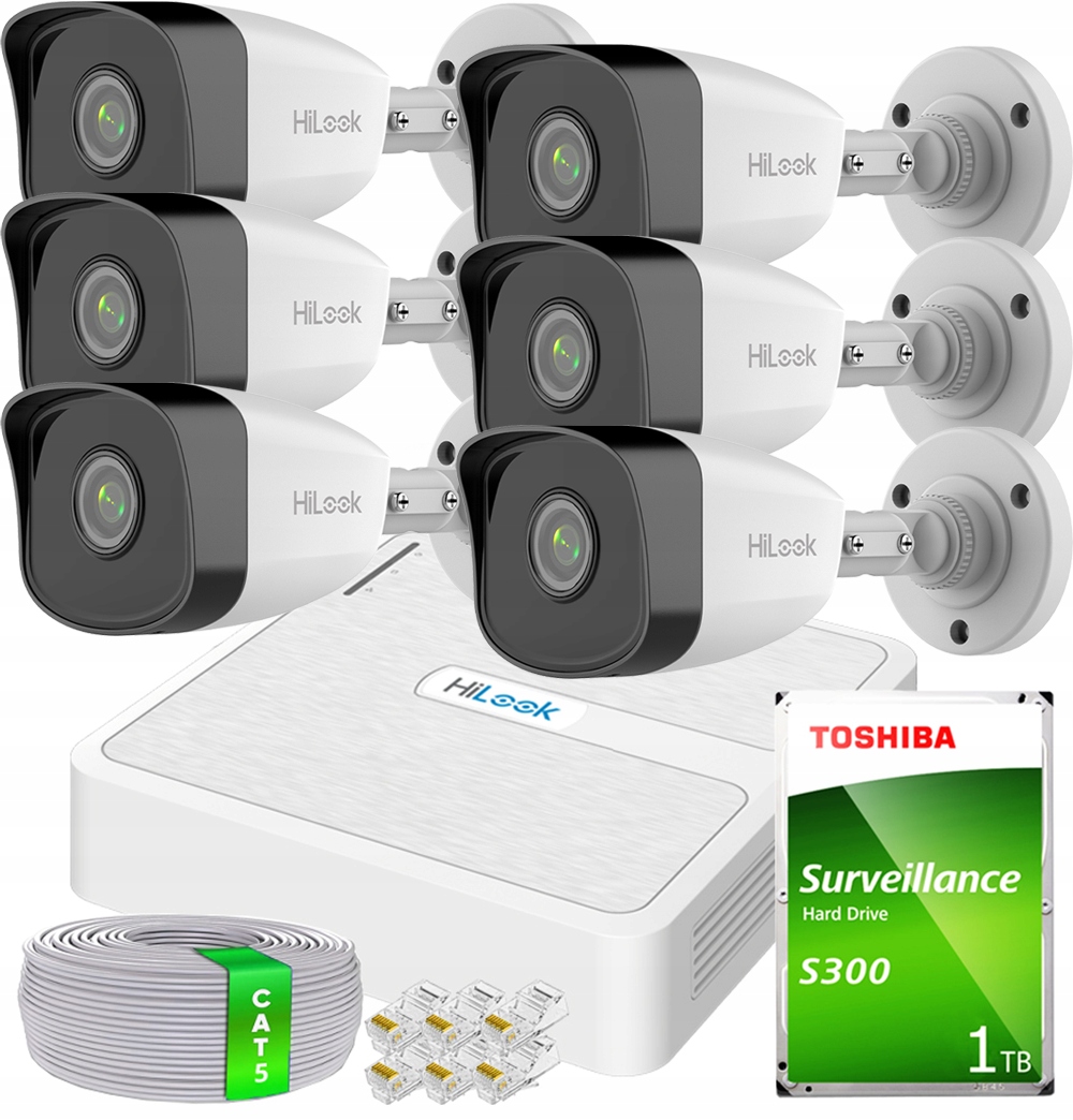 Sada pro monitorování Ip 6x Kamera IPCAM-B2 2Mpx FullHD rekordér 8CH HDD1TB