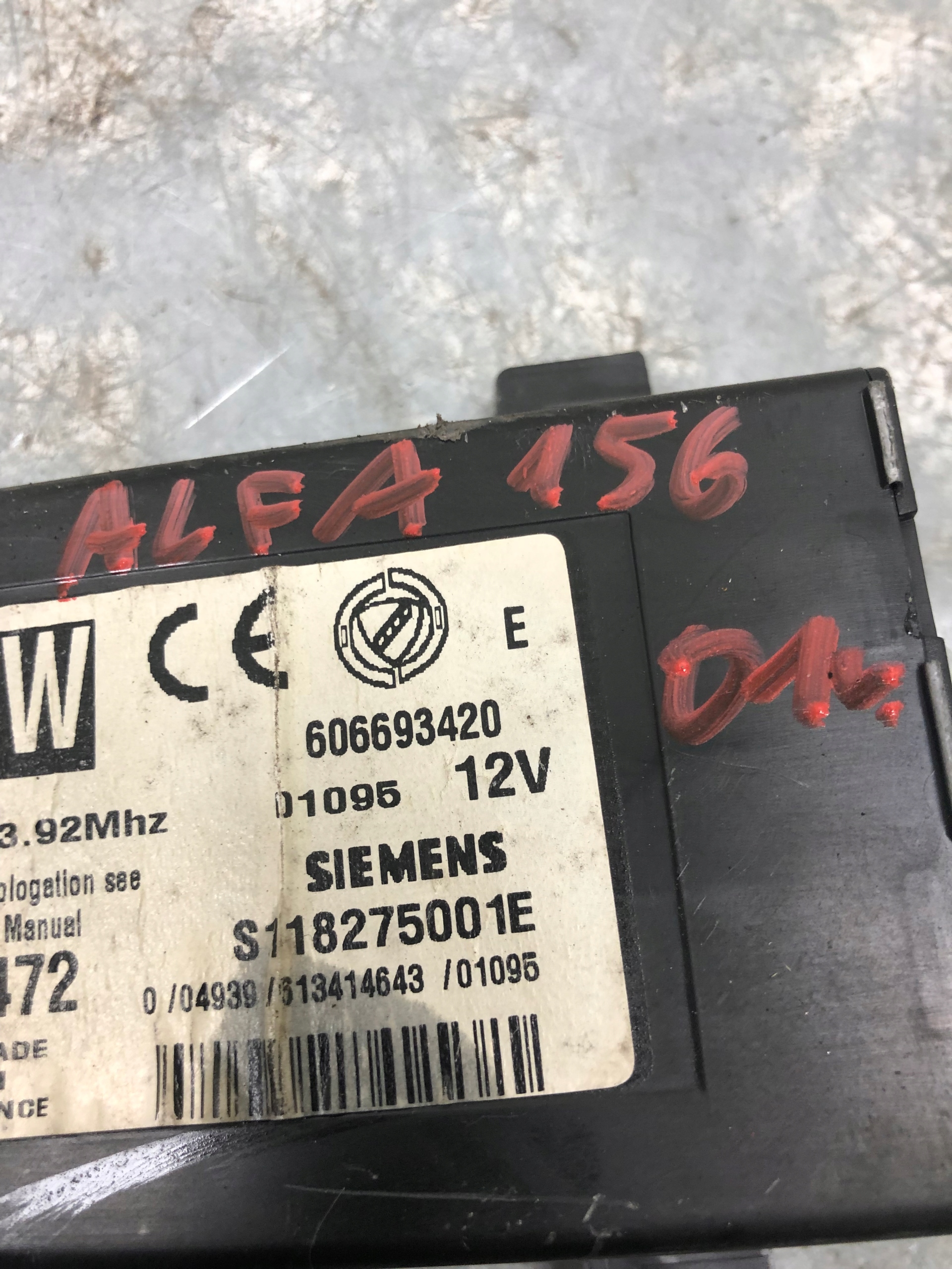 Module de la serrure Central ALFA ROMEO 156 KOMBI 606693420