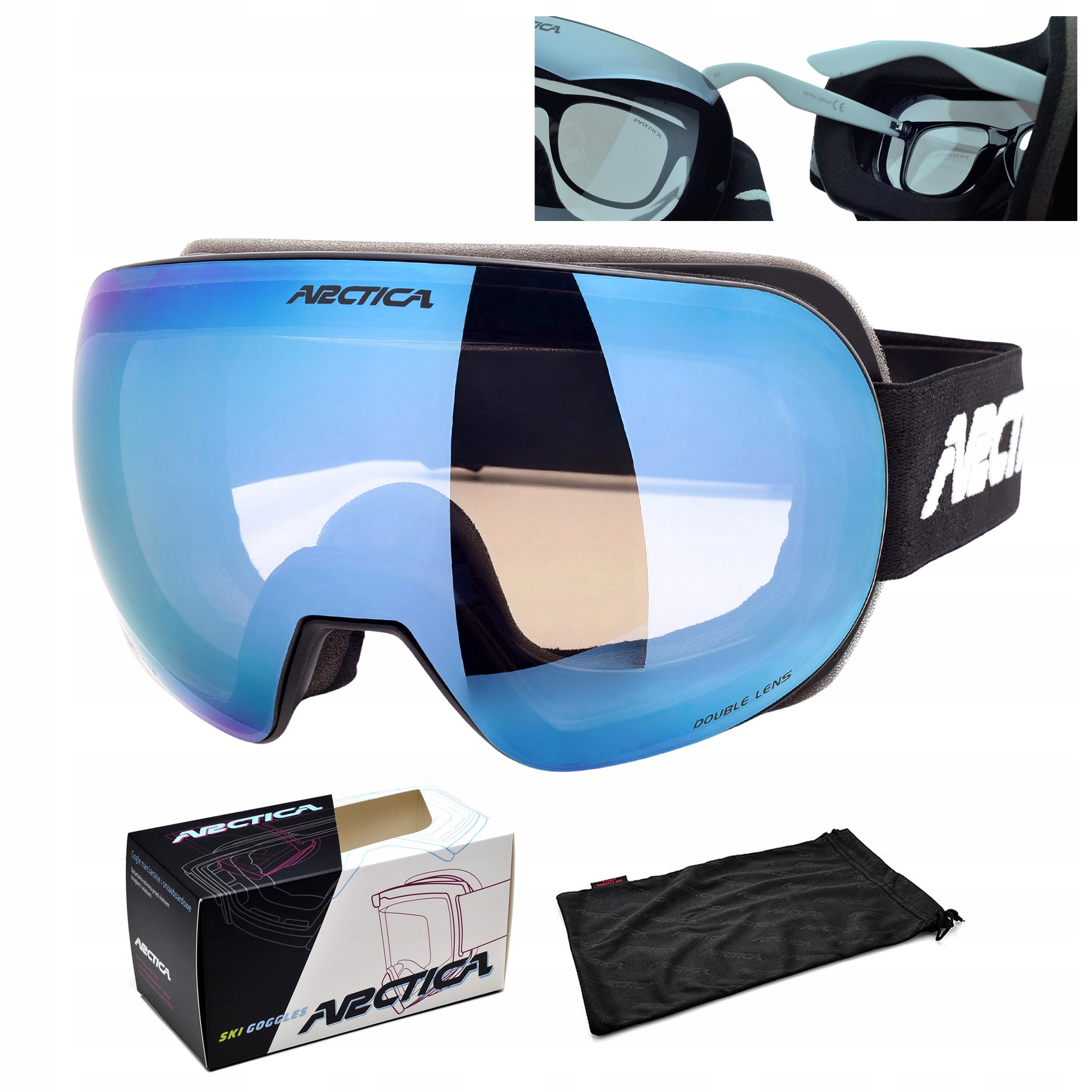 Lyžařské Brýle Na Dioptrické Brýle Arctica G-104D Nepárové UV400