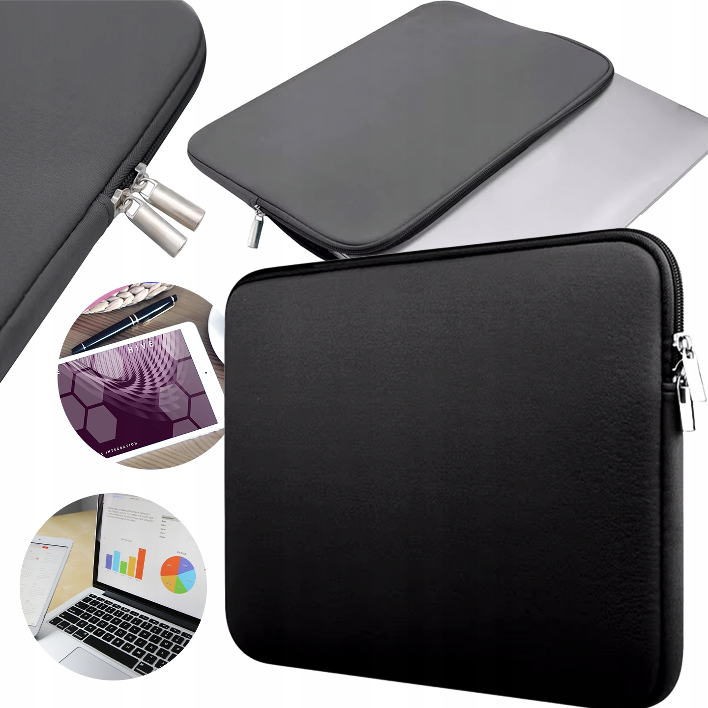 TORBA NA LAPTOPA ETUI NA NOTEBOOK WALIZKA 15.6/14/13 CALA SCHOWEK NA SUWAK