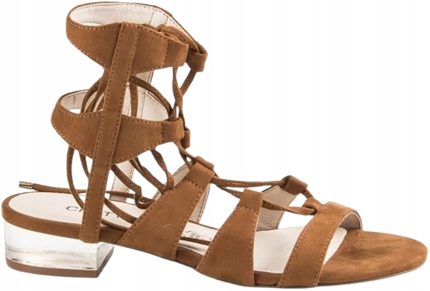 Chattawak Gladiátorské Sandály S Průhledným Podpatkem A Kůží 39 J_a