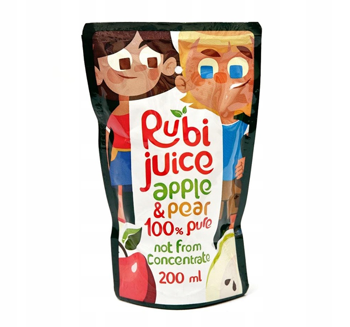 SOCZEK SZKOLNY ZE SŁOMKĄ 200ML JABŁKO-GRUSZKA TŁOCZONY NFC NATURALNY