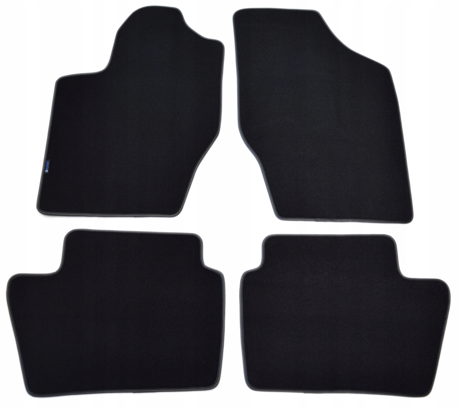 Černé velurové koberce Diamond, Lamówka Peugeot 307 2001-2007
