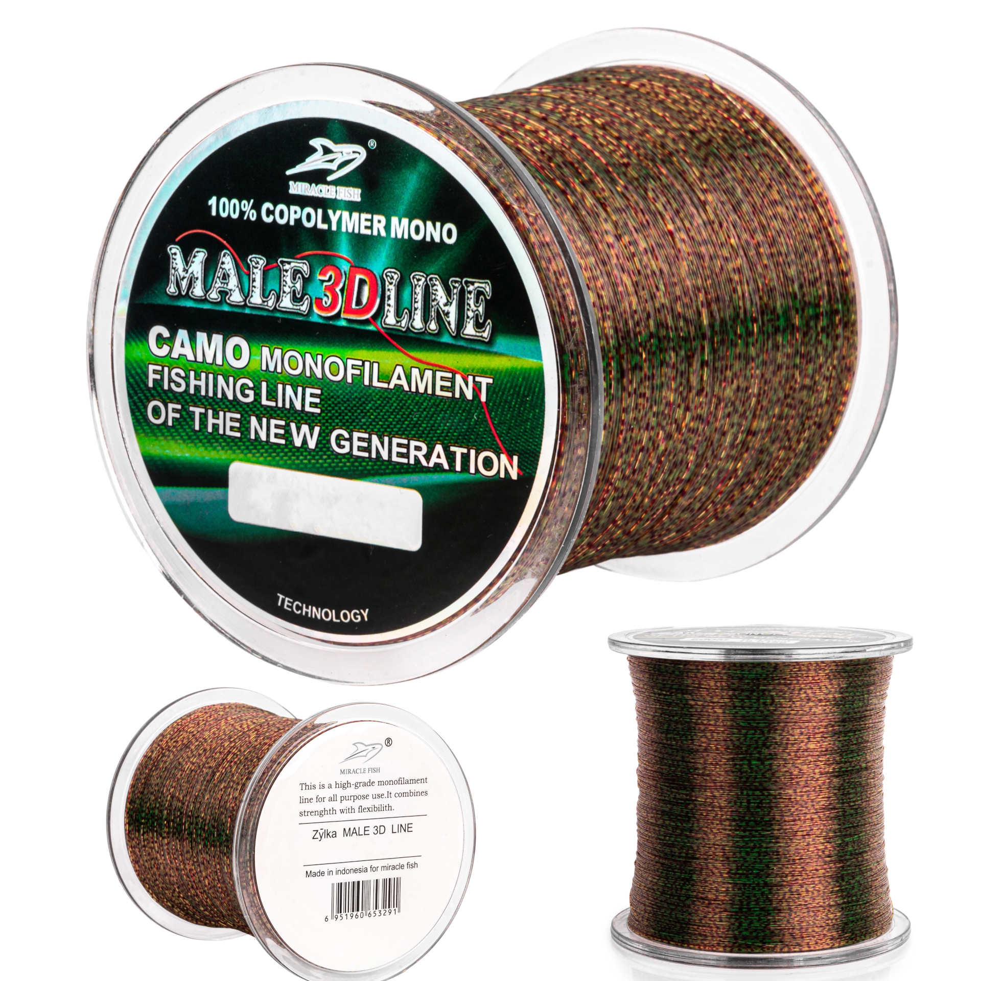 Żyłka Wędkarska Male 3D Camo 600m 0,22mm na feeder spławik