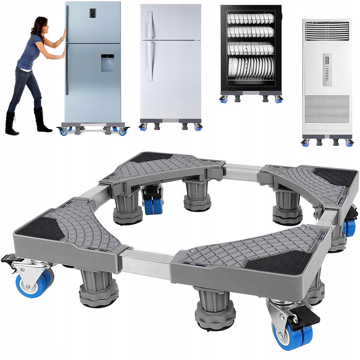 Rám podstavy pračky Konstrukce s dvojitou trubkou s 8 nožkami a 4 kolečky