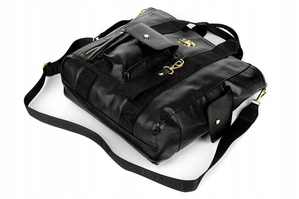 TOREBKA DAMSKA SHOPPER LISTONOSZKA LAURA BIAGGI BIAŁA A4 NA RAMIĘ Z LOGO Materiał dominujący skóra ekologiczna