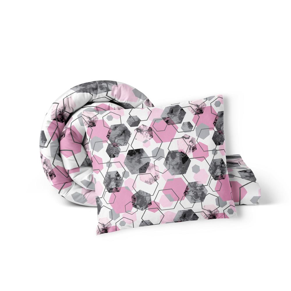 Krepové Povlečení 160x200 Povlečení 70x80 Silná Polská Bavlna -1651 růžová