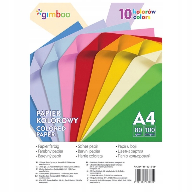 Papier kolorowy Ksero A4 80g 100 arkuszy neonowe