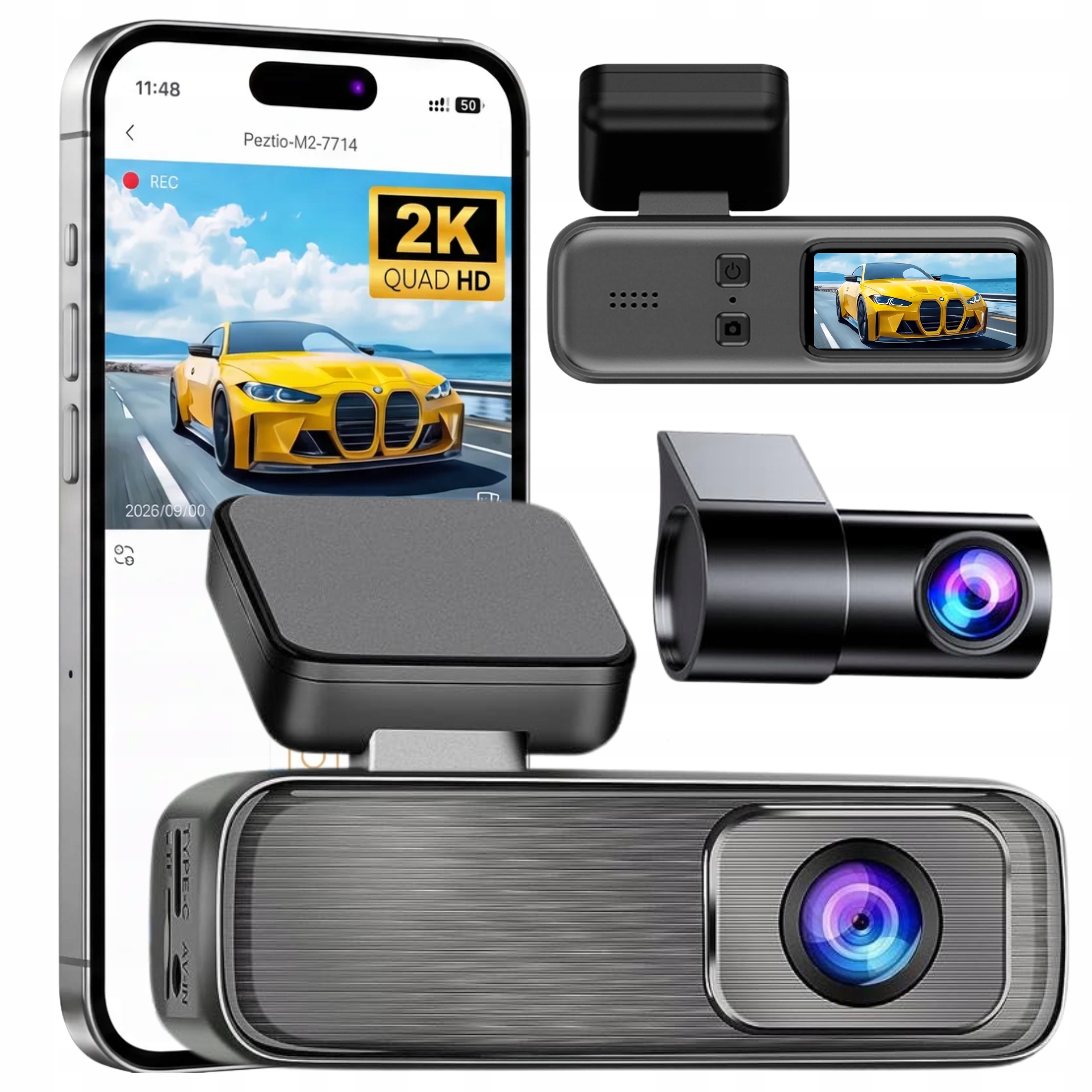 Kamera Do Auta Videorekordér 2K Wifi Kamera Cúvania Menu Pl