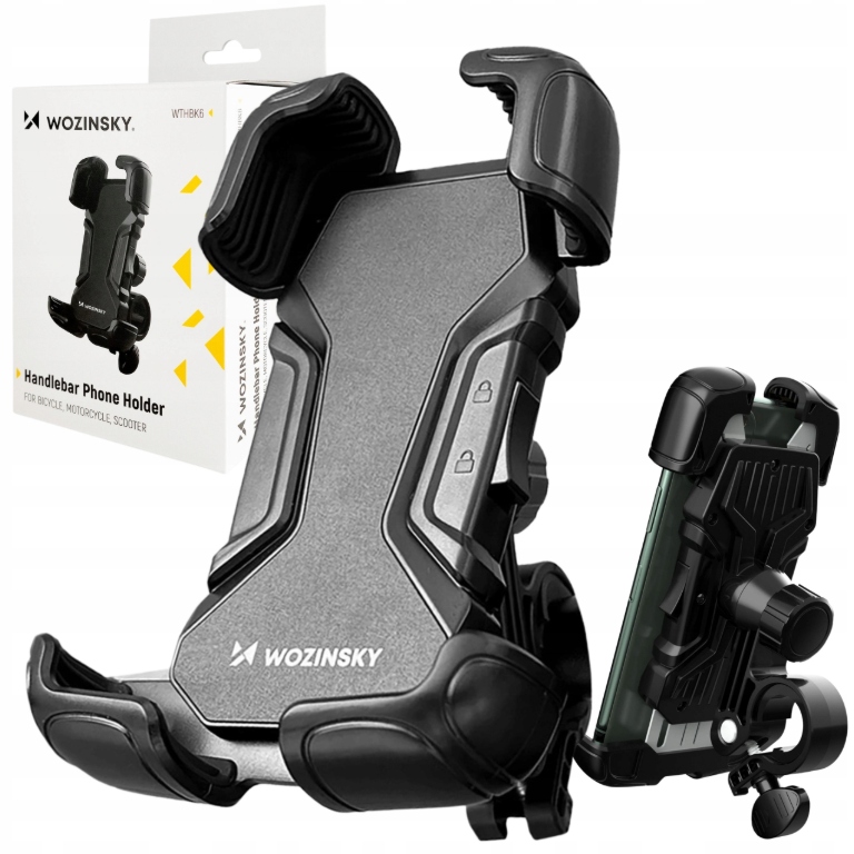 Wozinsky Uchwyt Telefonu Na Kierownicę Roweru/motocykla/hulajnogi Czarny