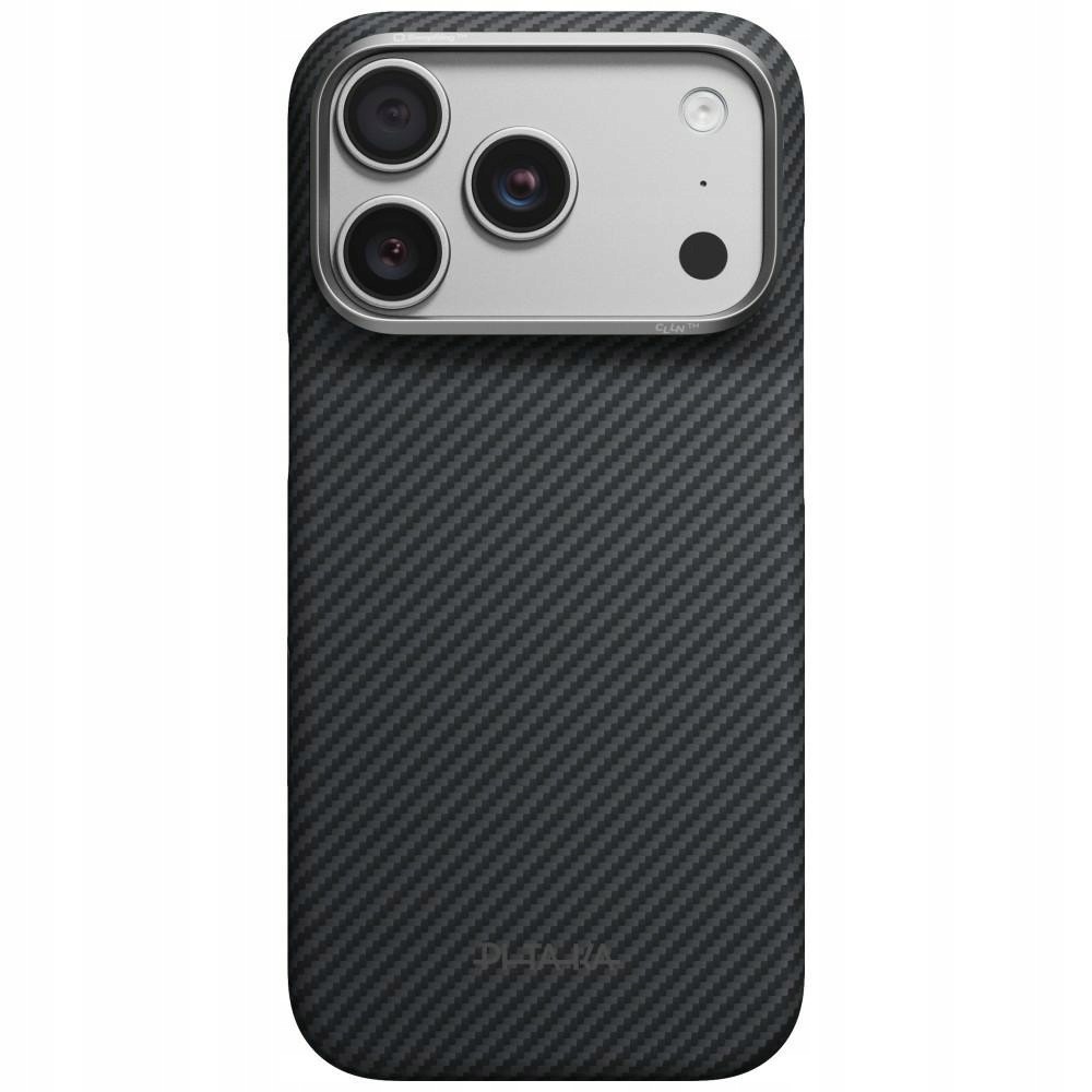 Puzdro Pitaka Edge Case pre iPhone 18 Pro 17 Pro čierno-šedé