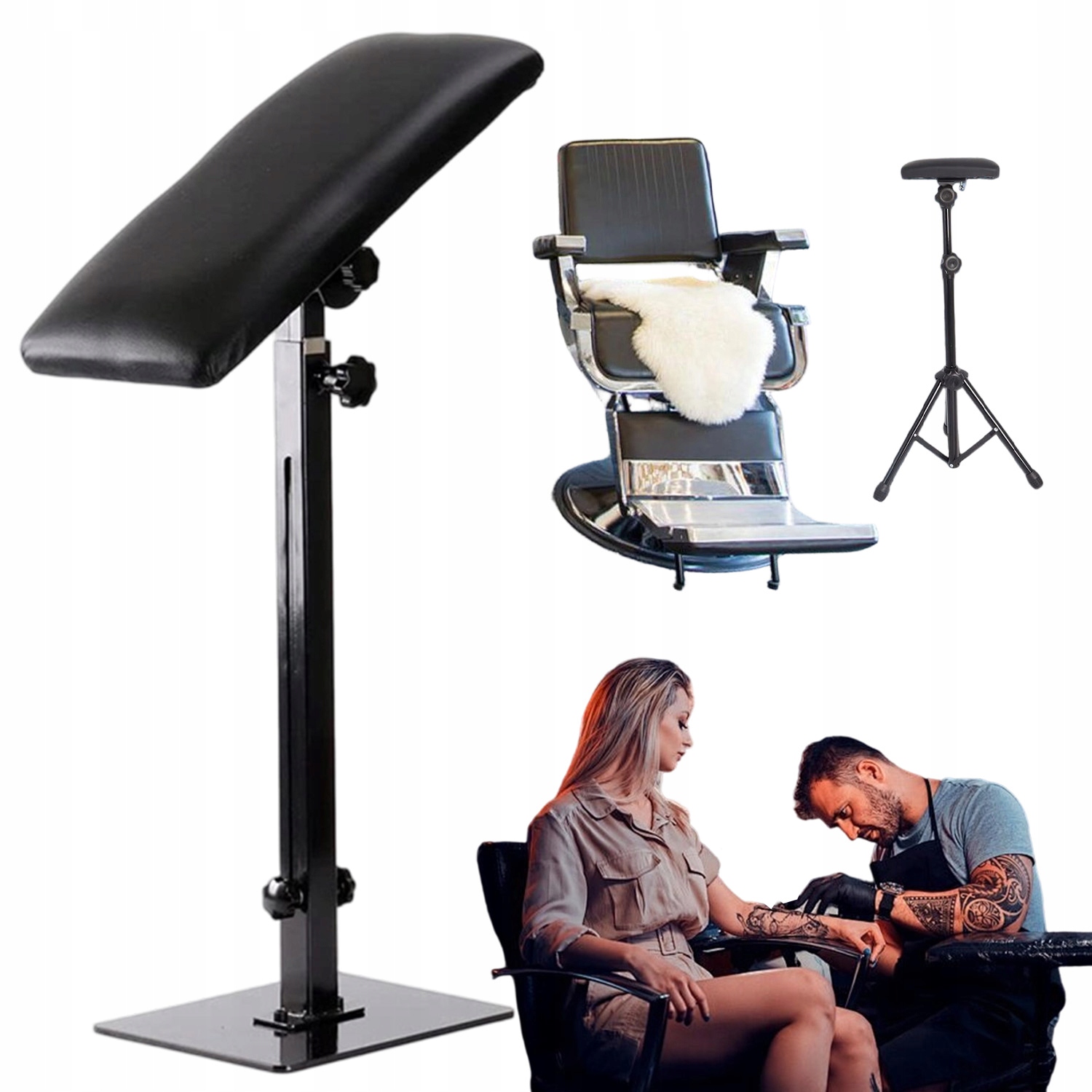 Loketní Opěrka S Podstavcem Na Tetování Ergonomická, Nastavitelná, Černá