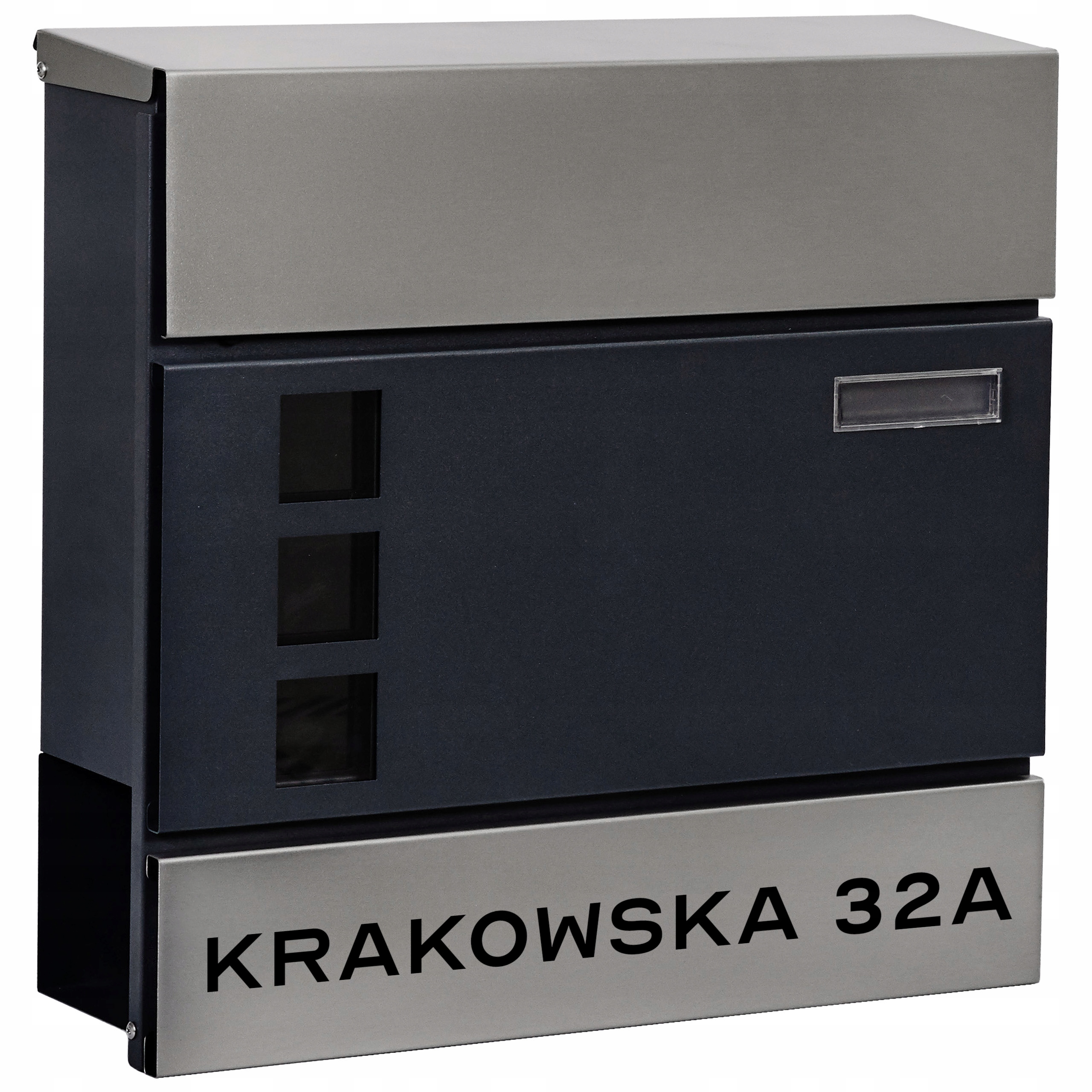 ANTRACYTOWA SKRZYNKA NA KORESPONDENCJĘ + NAPIS