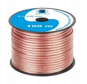 

Kabel przewód głośnikowy 2x4mm rolka 10m (1904)