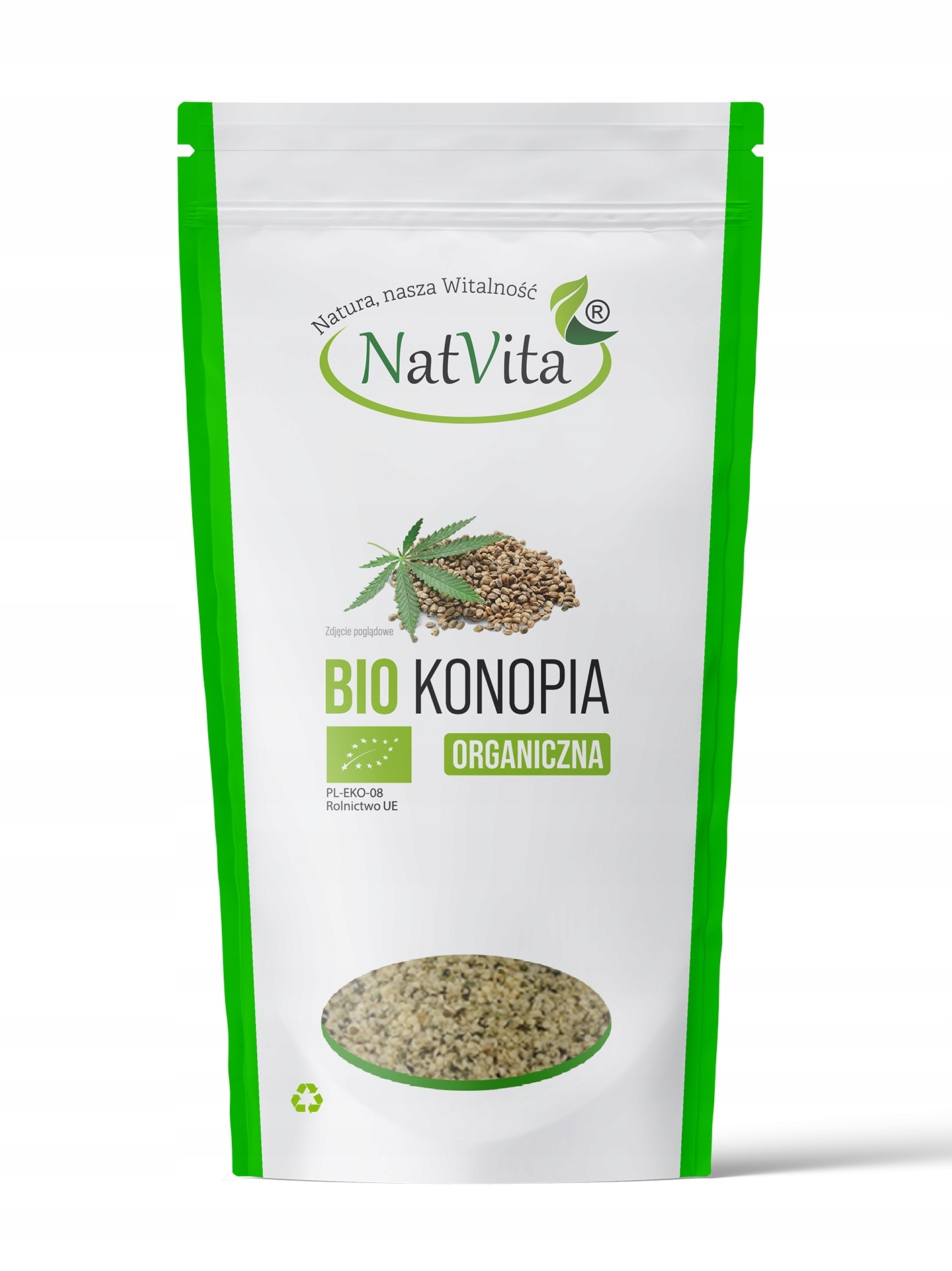 Levně Konopí Bio Loupaná zrna Ekologická semena konopí Vitamíny 700g NatVita
