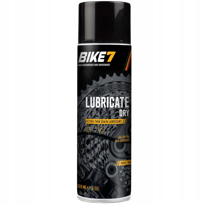 Olej Smar Do Łańcucha BIKE7 Lubricate Dry 500ML Smarowanie Na Suche Warunki