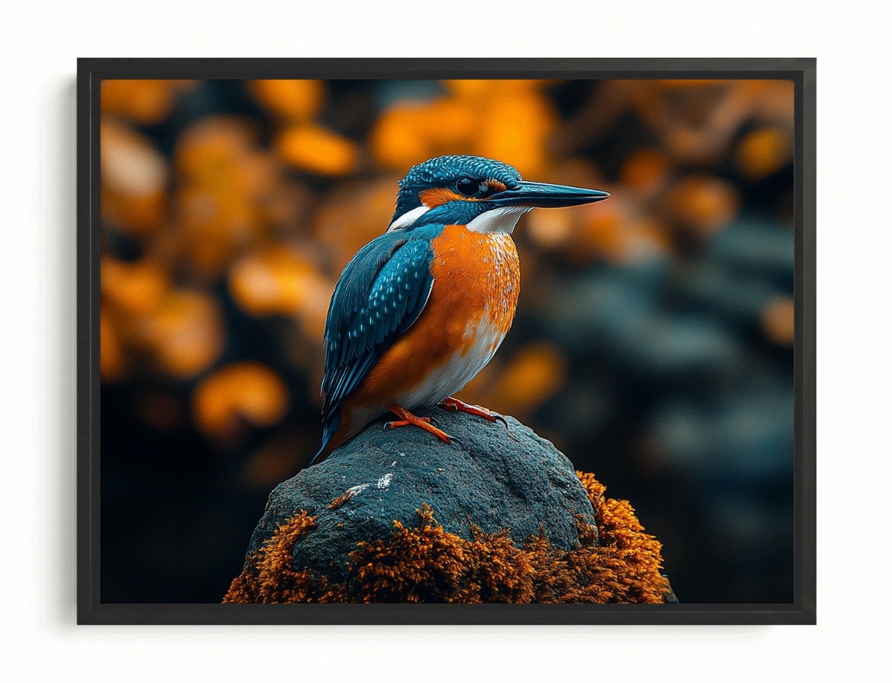 Obraz Rama American Box Príroda Príroda Fauna Vták Zimorodok Makro 80x60