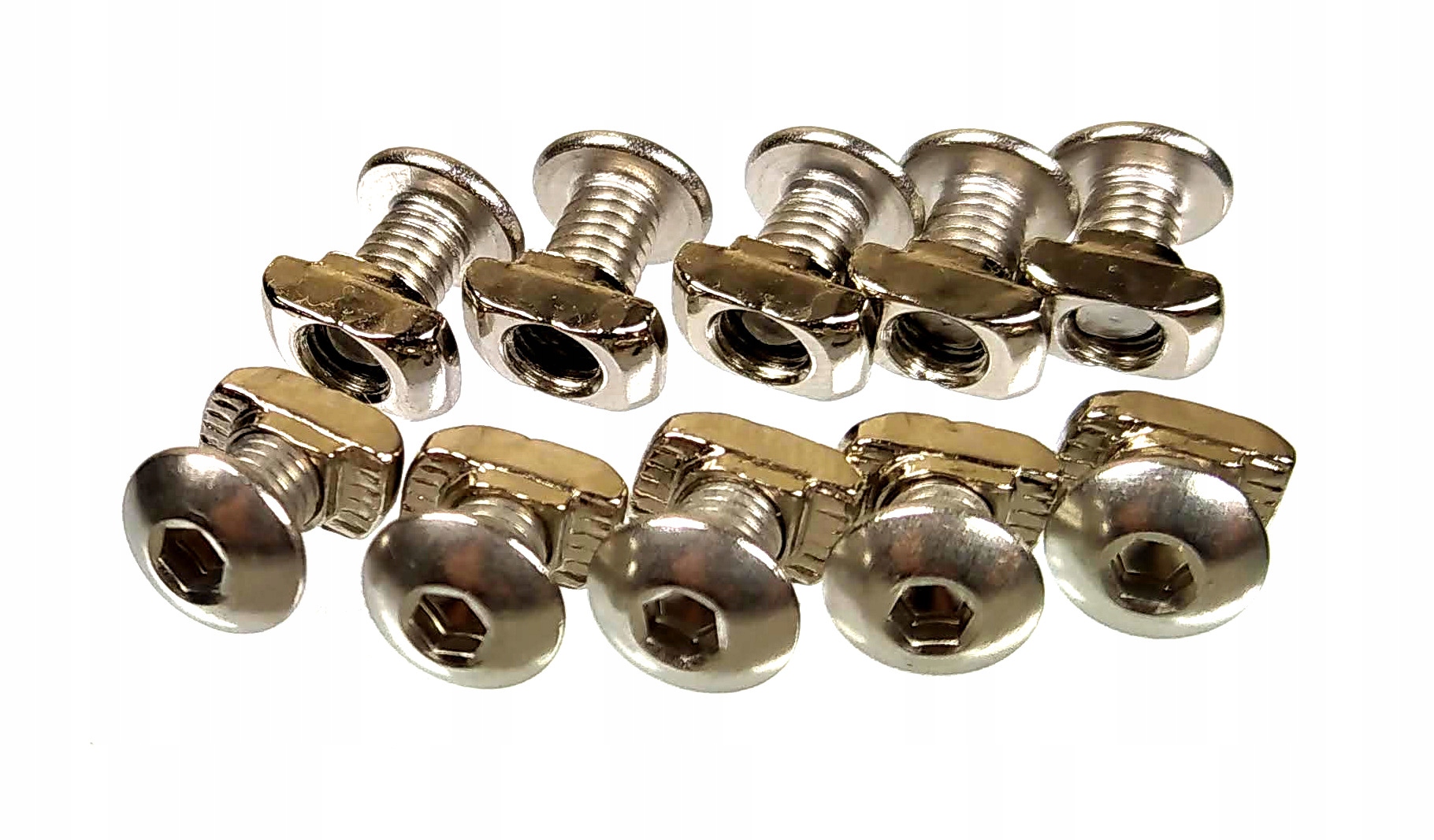 Nakrętka młoteczkowa M4 R 6mm + śruba M4x8 x10 szt