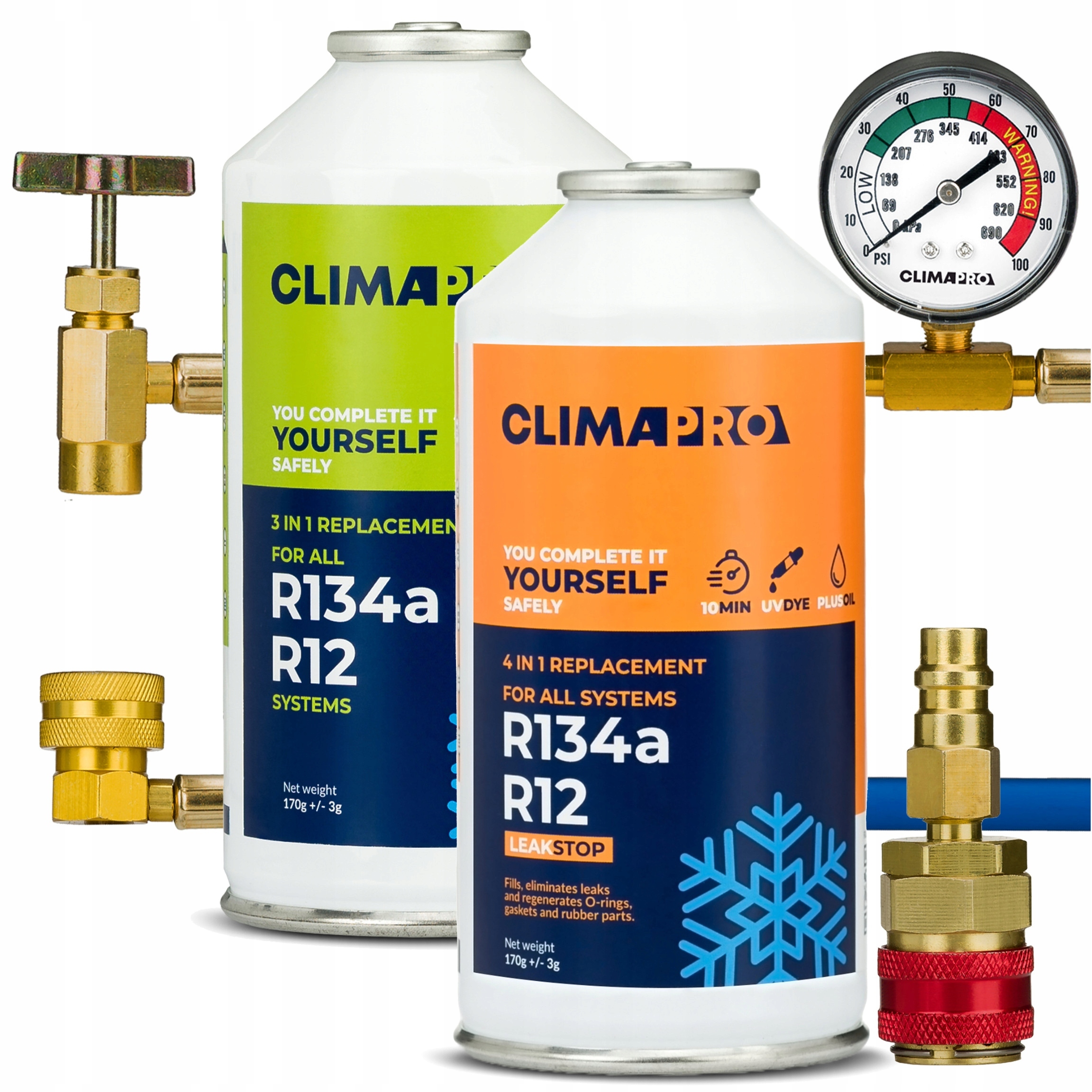 Plyn Pro Naplnění Klimatizace Aut Z R134A Faktor 4v1 Těsnící Sada