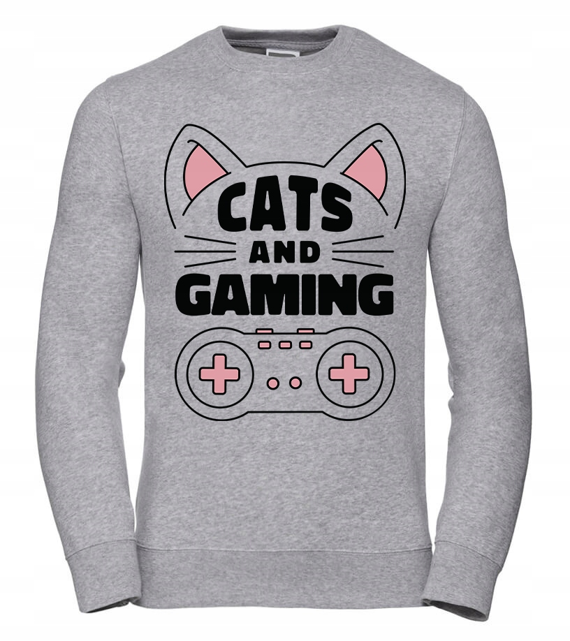 Pánská Mikina Cats And Gaming XL Šedá Pro něj Chlapa Manžela Chlapa