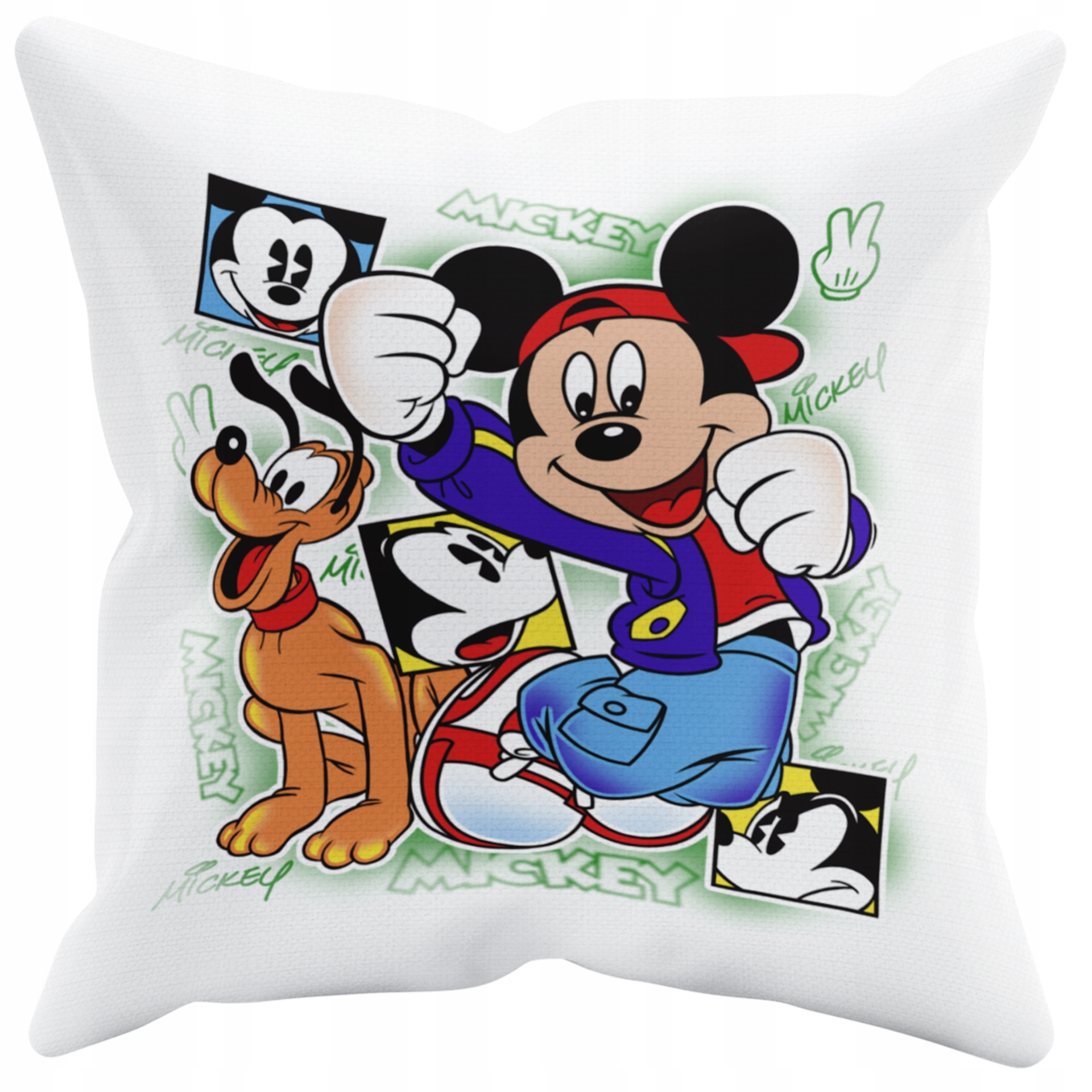 POSZEWKA NA PODUSZKĘ JAŚKA DO PRZEDSZKOLA MYSZKA MICKEY + IMIĘ GRATIS Kolor dominujący biel