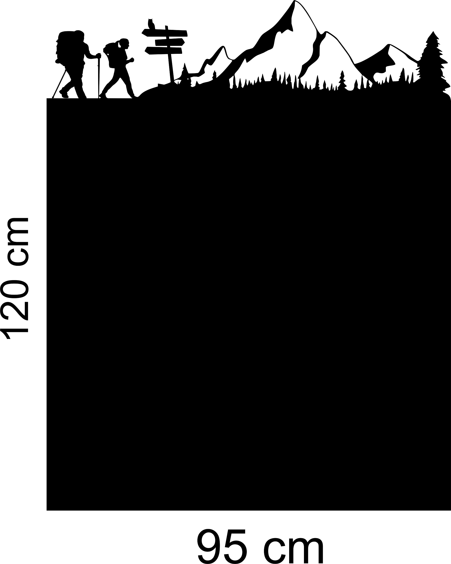 Kovová Tabuľa na magnety z kovu, horská plechová doska 95x120 cm