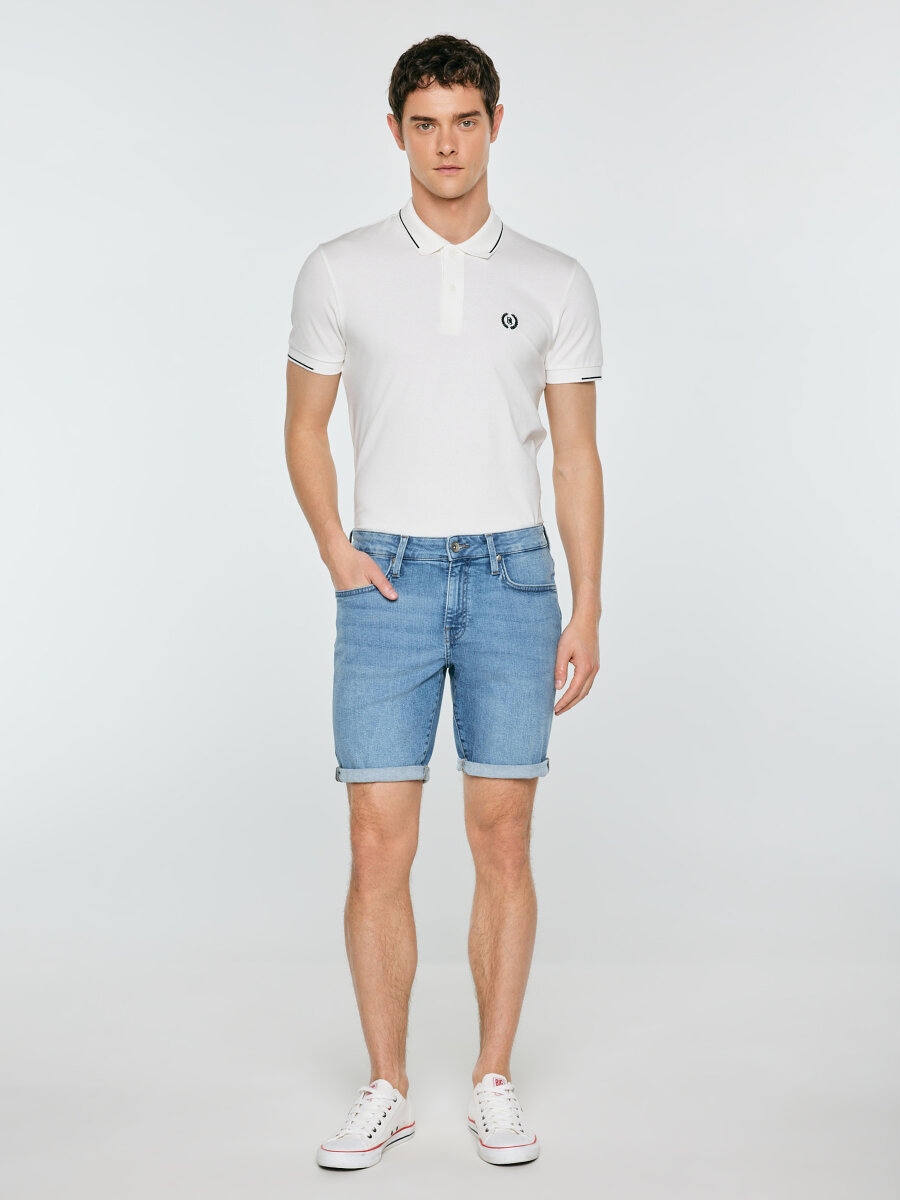 Big Star Pánské modré džínové šortky Aden 268 32