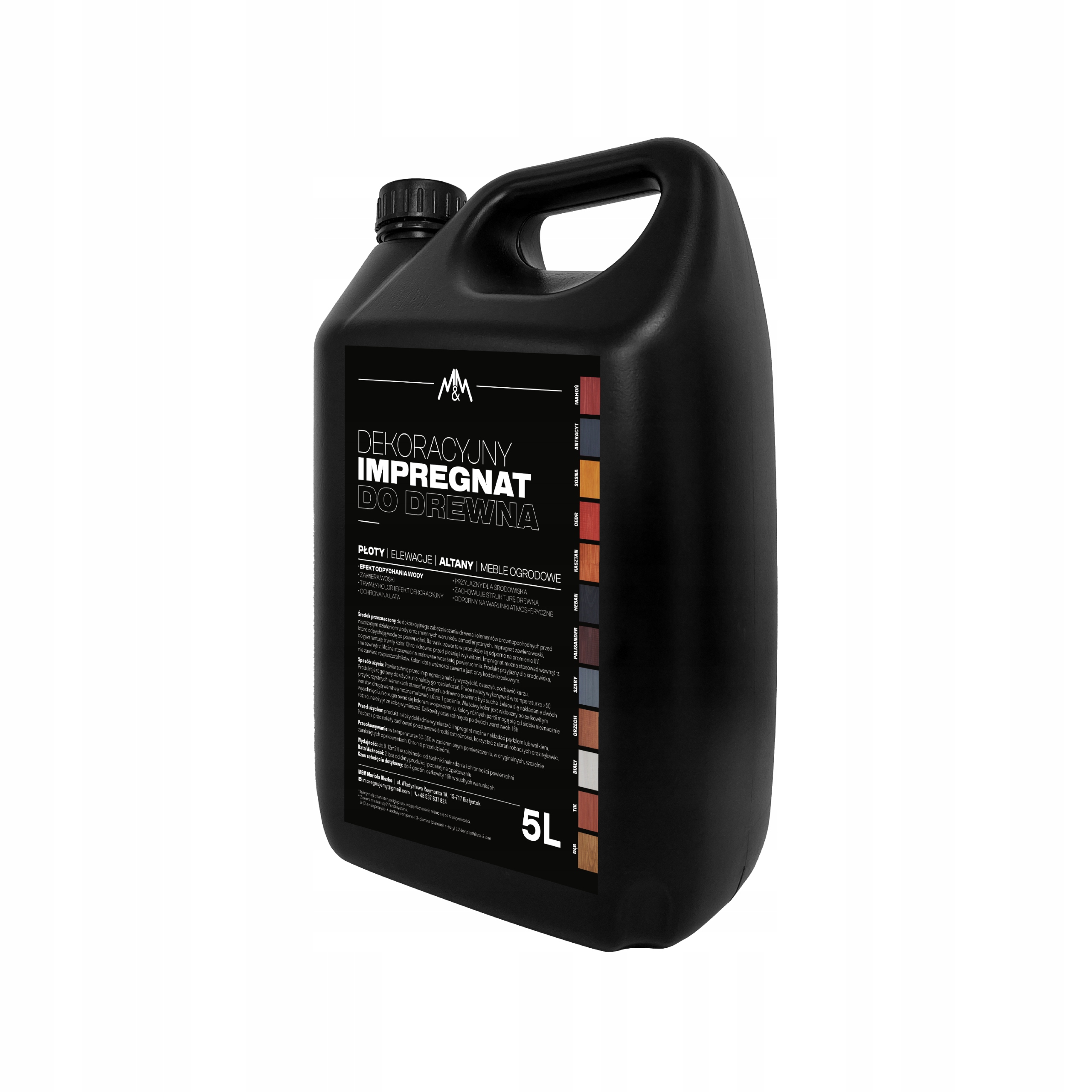 IMPREGNAT farba do drewna dąb 5l Z WOSKAMI Marka M&M