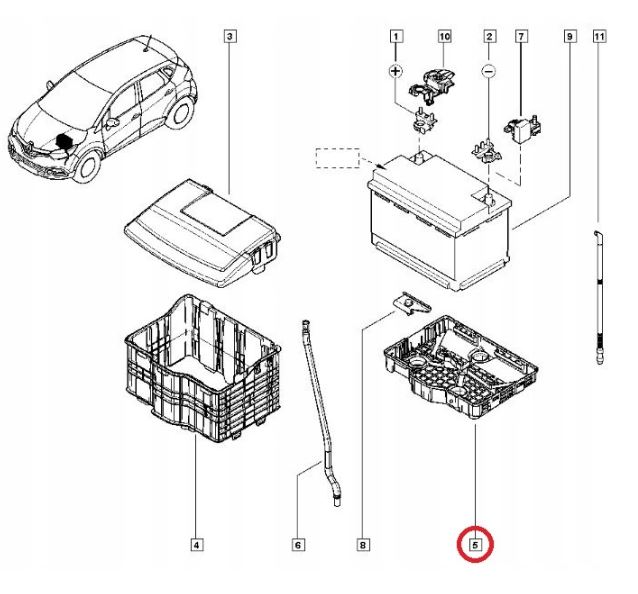 NOWA PODSTAWA AKUMULATORA RENAULT CLIO CAPTUR Car type Passenger cars