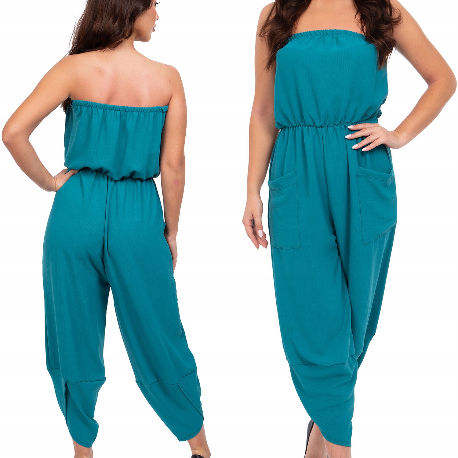 319_L_LETNI ZWIEWNY LUŹNY ELEGANCKI KOMBINEZON ODKRYTE RAMIONA