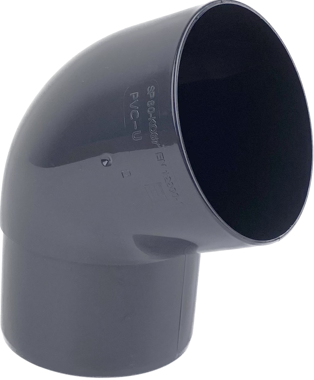 

Pvc Kolano 67° do rury spustowej 80 mm grafitowy A