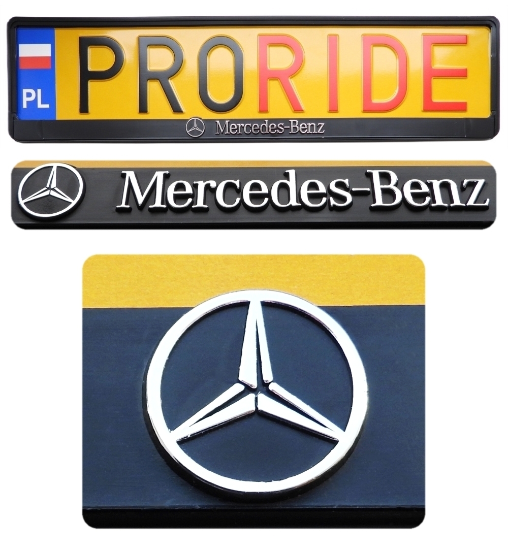 2x 3D RAMKA TABLICY MERCEDES A B C CLC CLK CLS E GLK G GL M R S T X V VITO