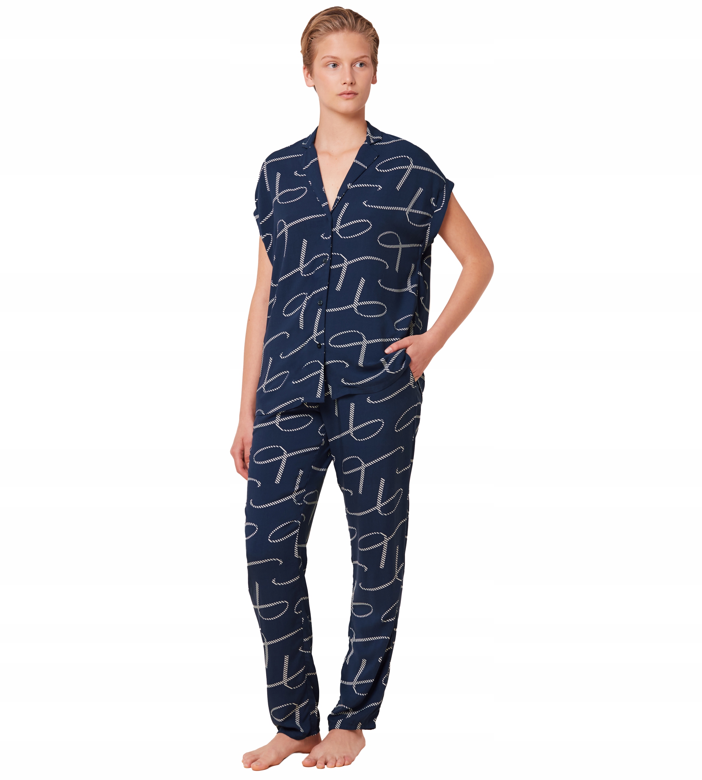 Dámské pyžamo Triumph Boyfriend Fit Pw 01 Košilové kalhoty horní 36 S