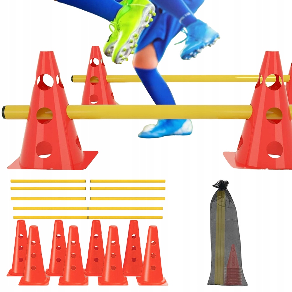 Zestaw Treningowy Agility Stożki Z Regulacją Wysokości 12X Pachołki