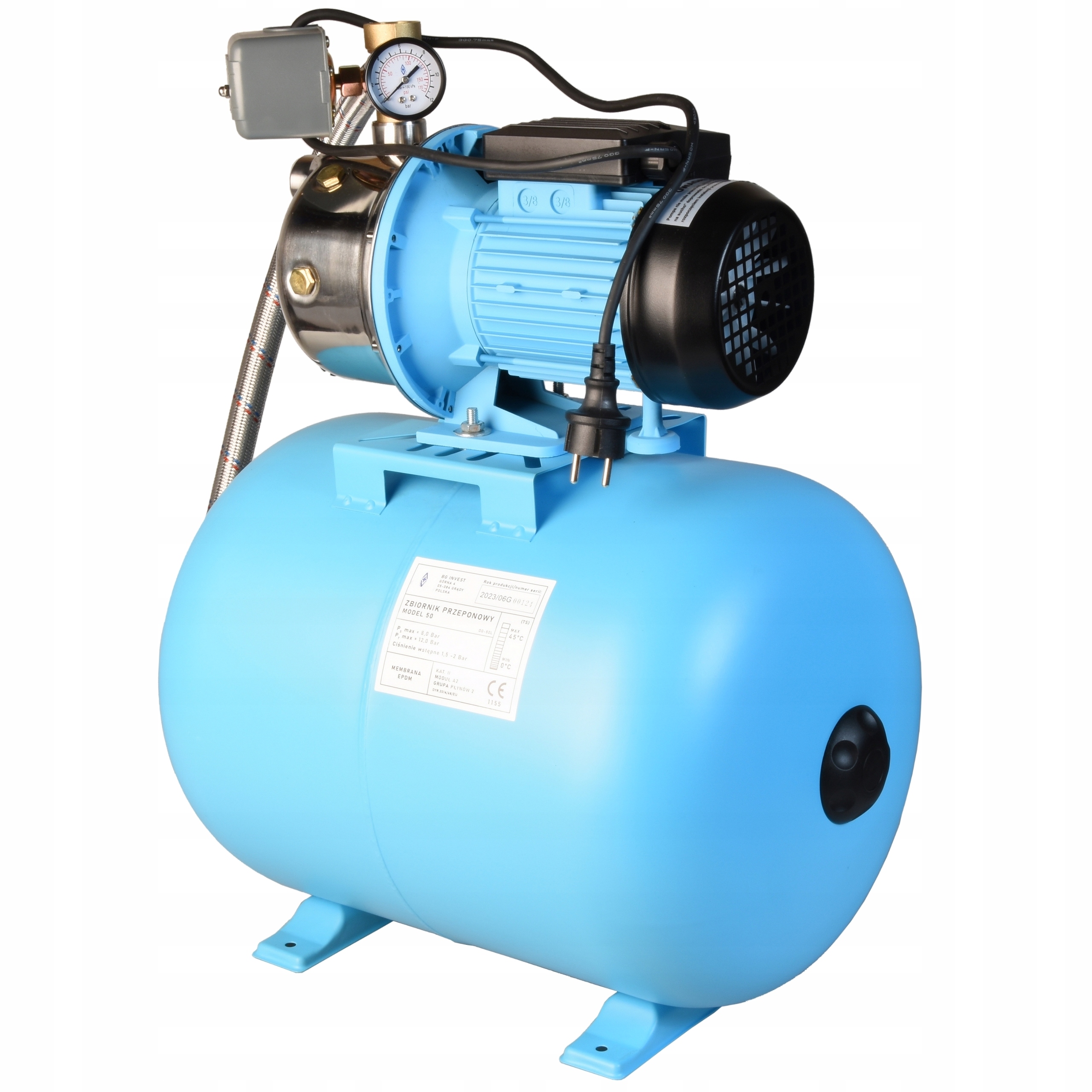 Hydrofor 50 L Nádrž Na Vodu Hydroforová Pumpa Js 1100 Kompletná Sada