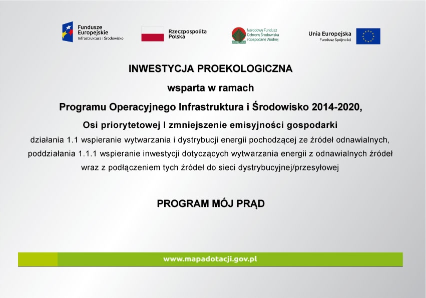 

Tabliczka Program Mój Prąd 5.0 pcv A4