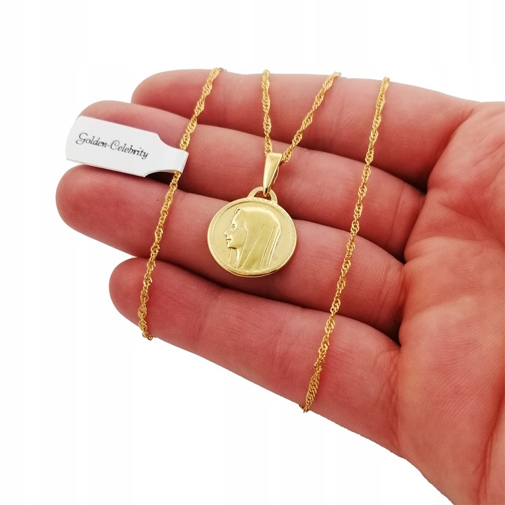 ZŁOTY NASZYJNIK KOMUNIJNY DLA DZIEWCZYNKI PR. 925 Stan opakowania oryginalne