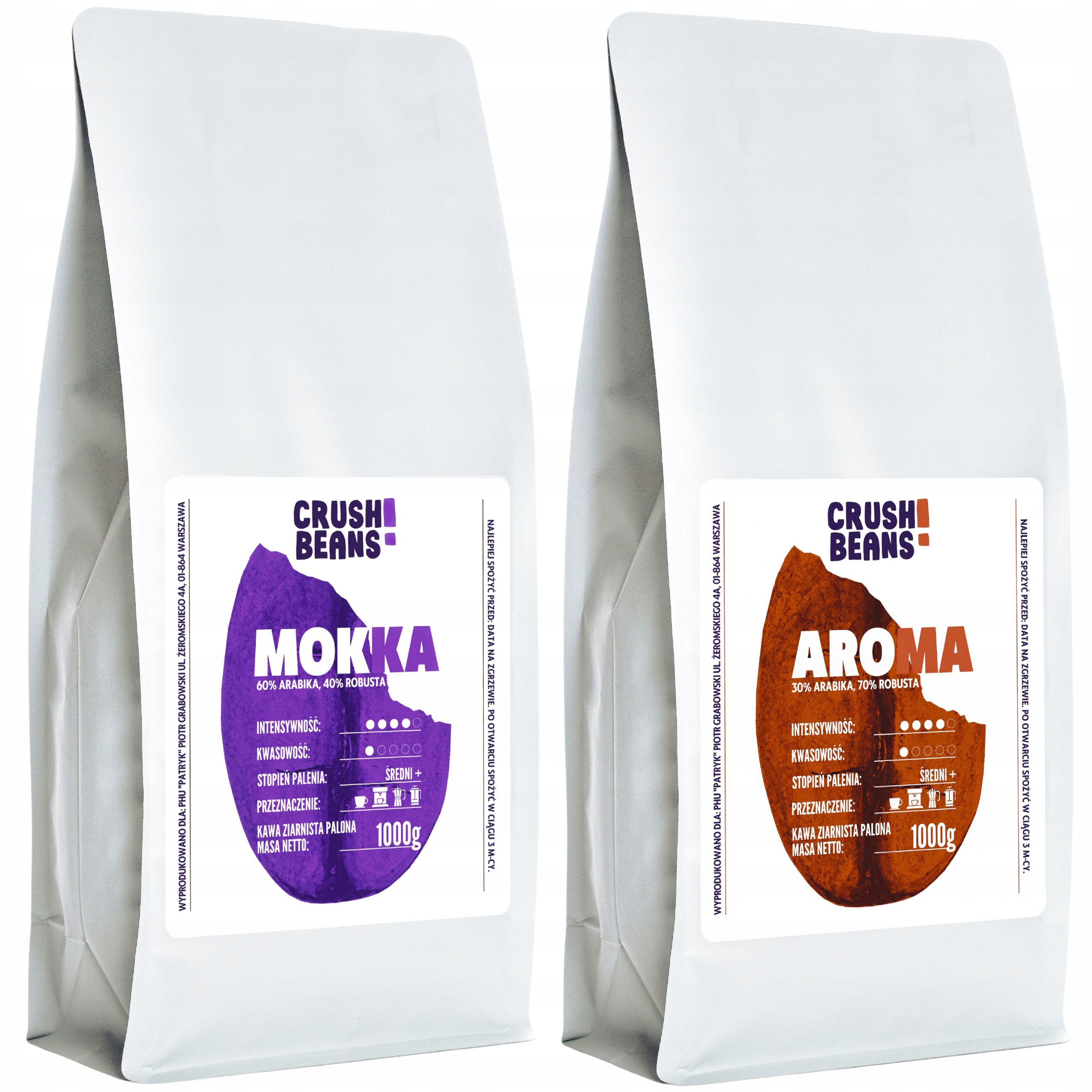 Levně Mletá káva 2 kg Mokka+aroma Crush Beans MIX