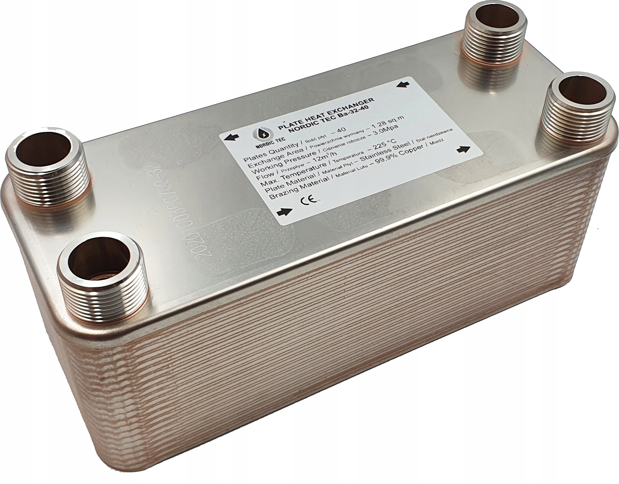 

Wymiennik ciepła Nt 40-płytowy 85kW DN25 4x 1''