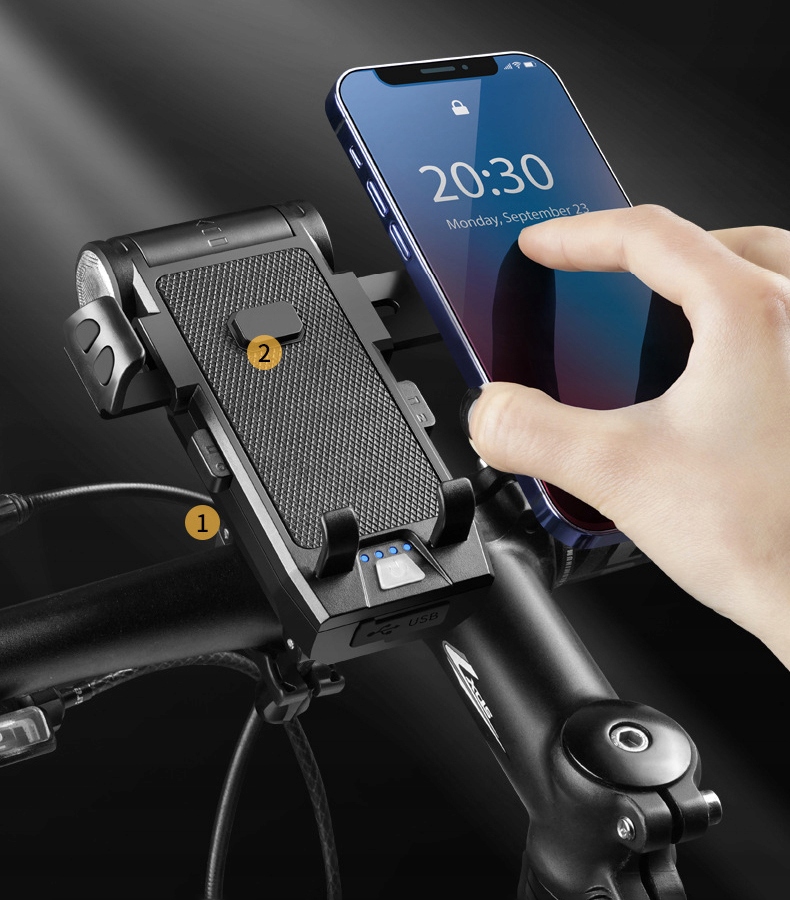 UCHWYT ROWEROWY NA TELEFON ROWER 6w1 LAMPKA KLAKSON PRZEDNIA TYŁ POWERBANK EAN (GTIN) 0644755906479