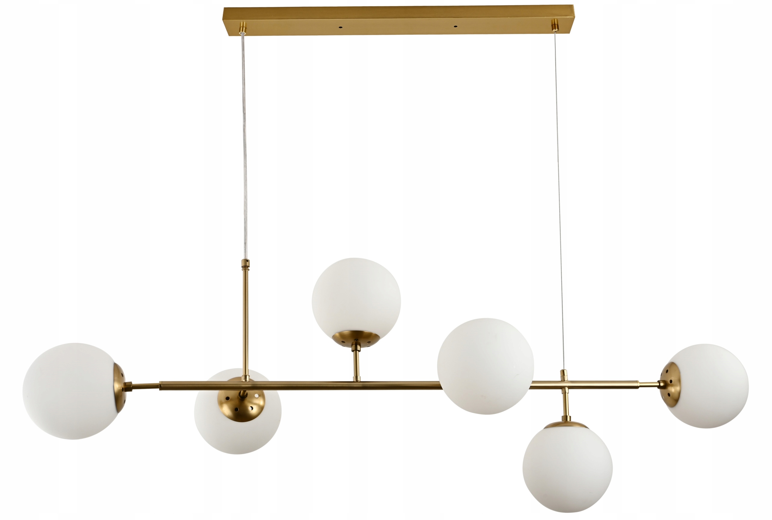 Zlatá závesná stropná lampa Luster Biele gule Led E27