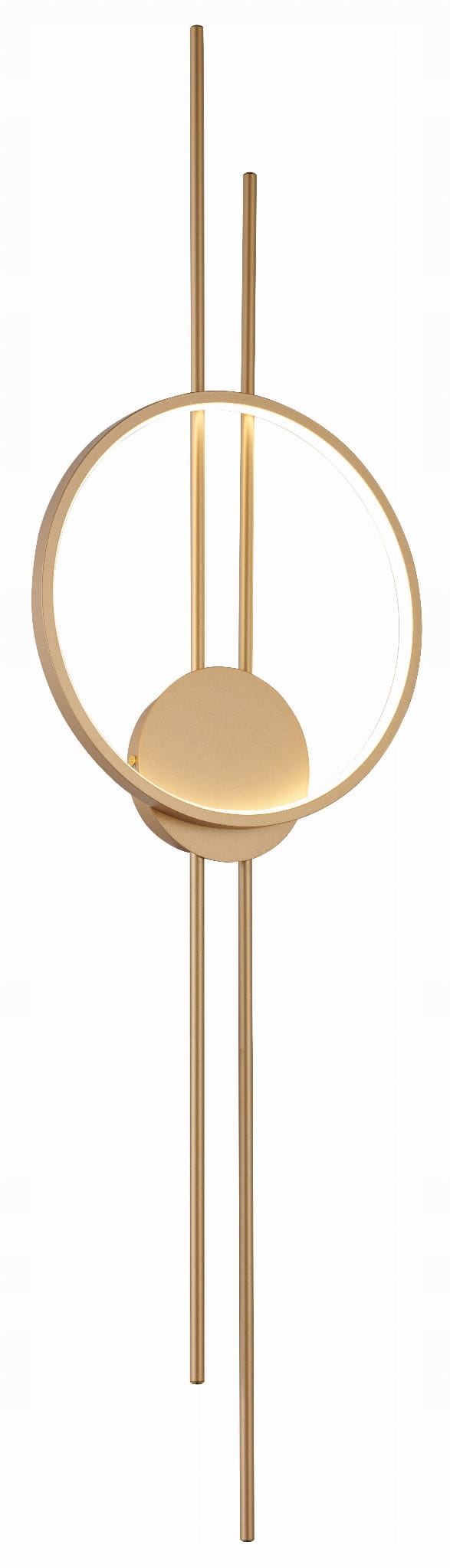 Luksusowa lampa ścienna w formie kolistej złotej obręczy nad fotel Exton