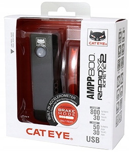 Zestaw lampek CATEYE AMPP 800 / Kinetic X2 USB Źródło światła dioda LED