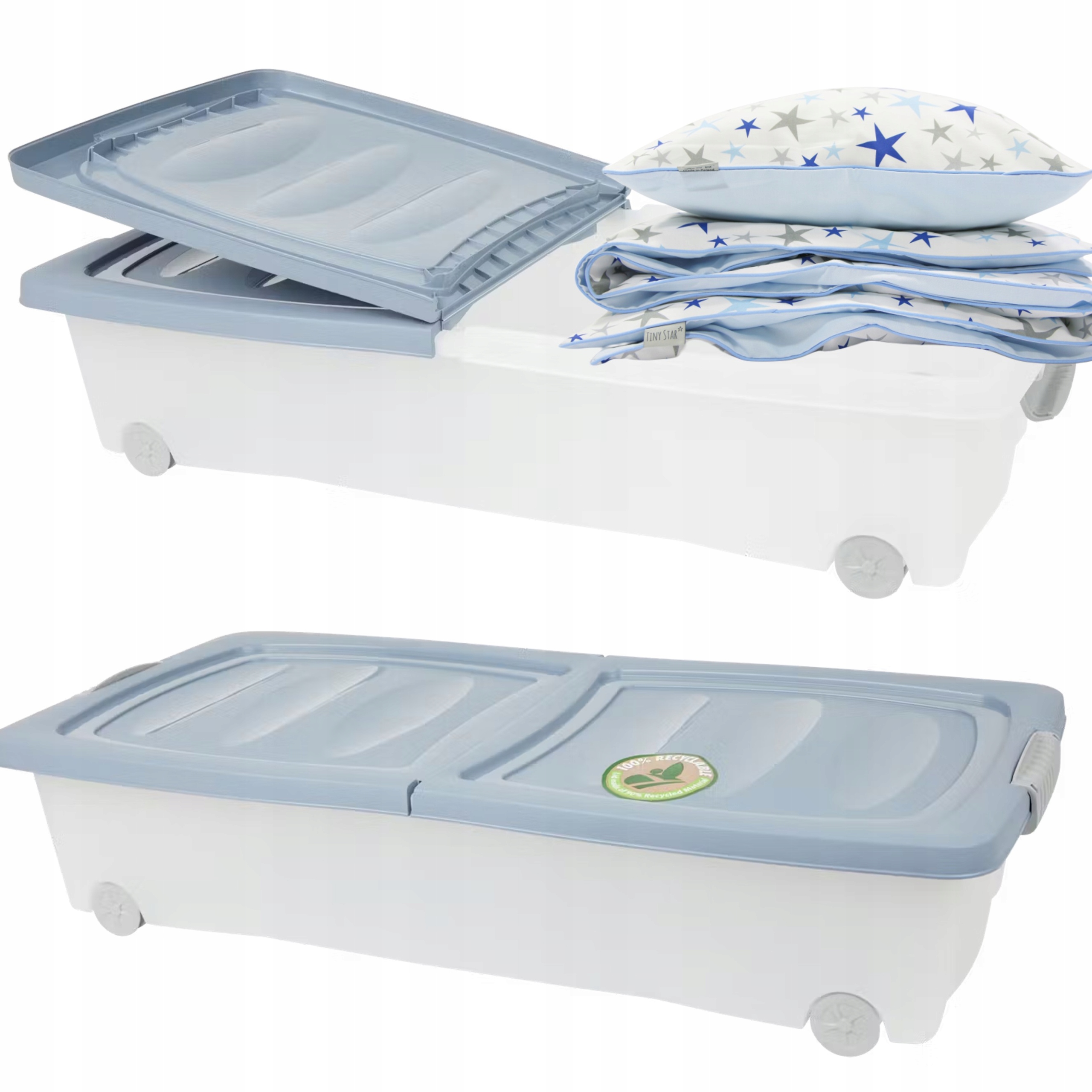 POJEMNIK NA KÓŁKACH DO PRZECHOWYWANIA POD ŁÓŻKO