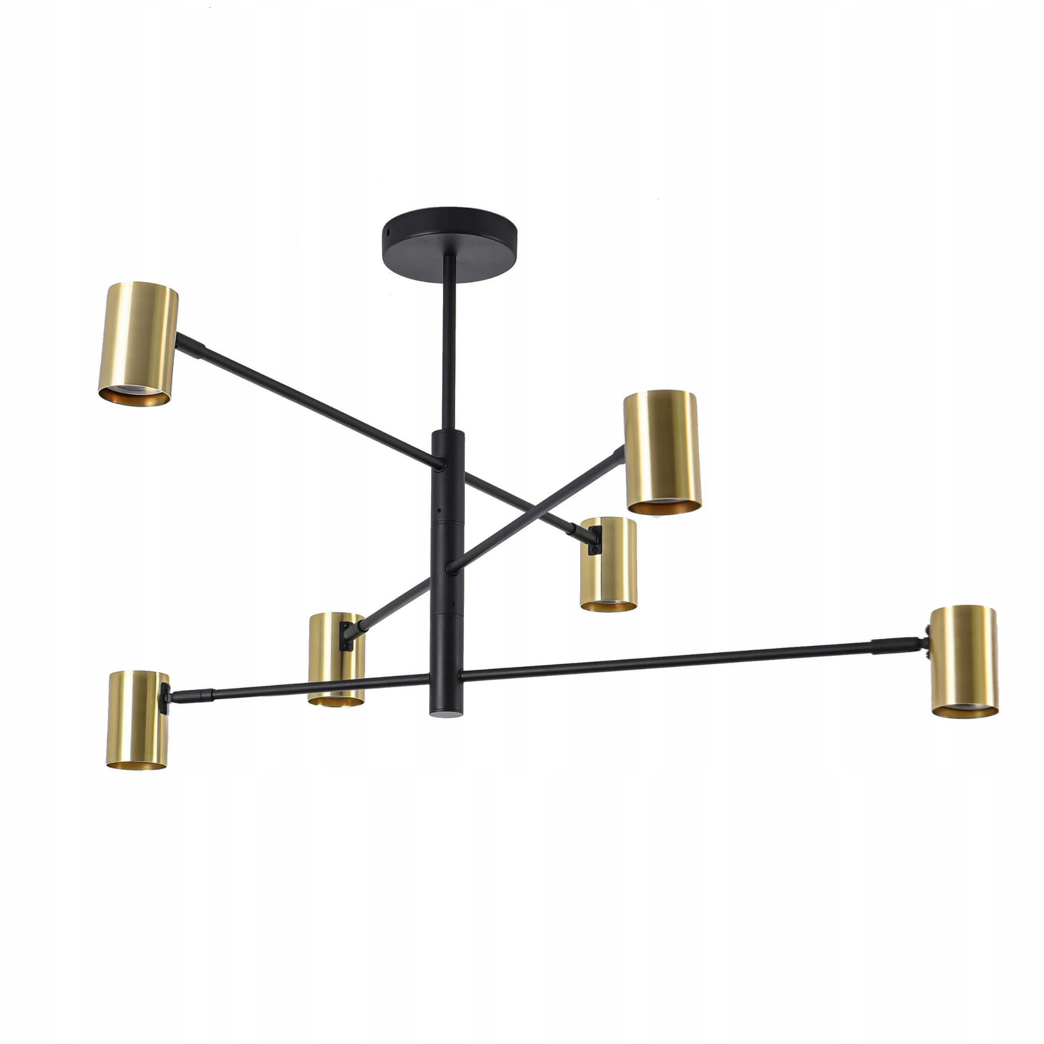 Závesná stropná lampa Snow 6 Zlatá Čierna Pohyblivé ramená 6xGU10